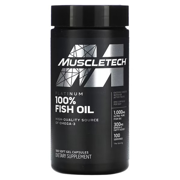 MuscleTech, Platinum 100% Fish Oil, 100 Soft Gel Capsules