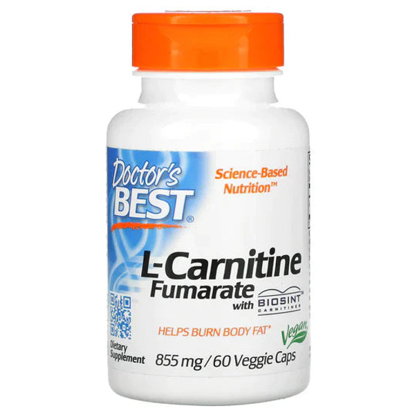 Doctor's Best L-Carnitine Fumarate with Biosint Carnitines, 855 mg, 60 Veggie Caps