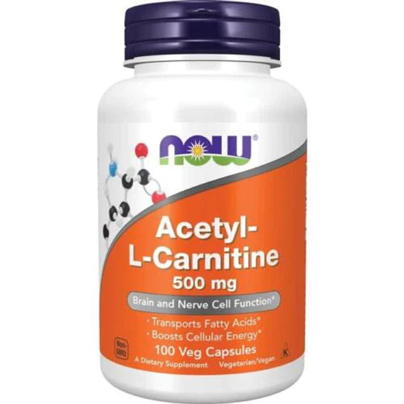 NOW Foods Acetyl L-Carnitine 500 mg 100 Veg Caps