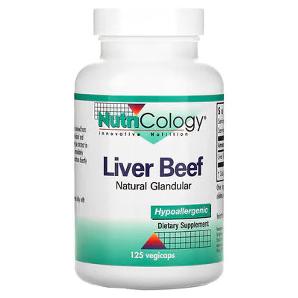 Nutricology, Liver Beef, Natural Glandular, 125 Vegicaps