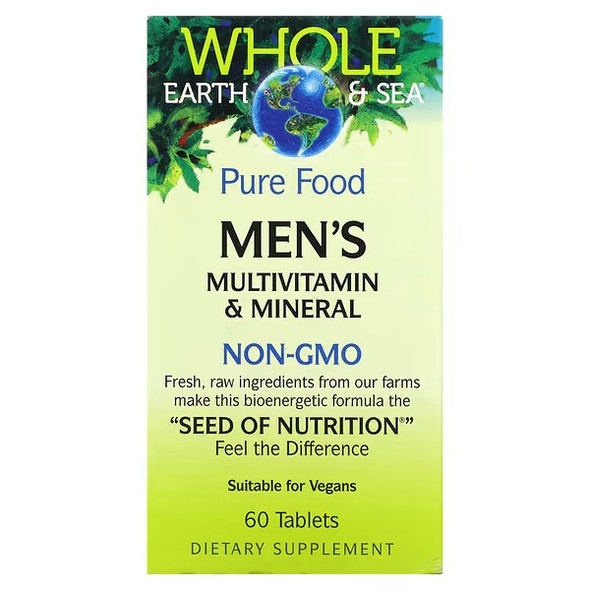 Natural Factors, Whole Earth & Sea, Men's Multivitamin & Mineral, 60 Tablets Natural Factors, Whole Earth & Sea, Men's Multivitamin & Mineral, 60 Tablets