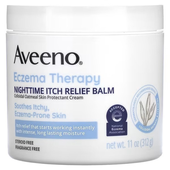 Aveeno, Eczema Therapy Nighttime Itch Relief Balm, Fragrance Free, 11 oz (312 g