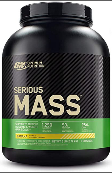OPTIMUM NUTRITION Serious Mass Weight Gainer Protein Powder, Banana, 6 lbs