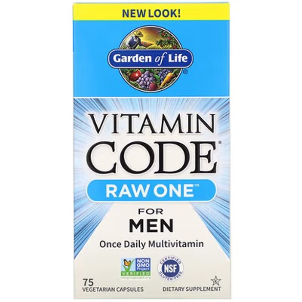 Garden of Life, Vitamin Code, RAW One, Once Daily Multivitamin For Men, 75 Vegetarian Capsules
