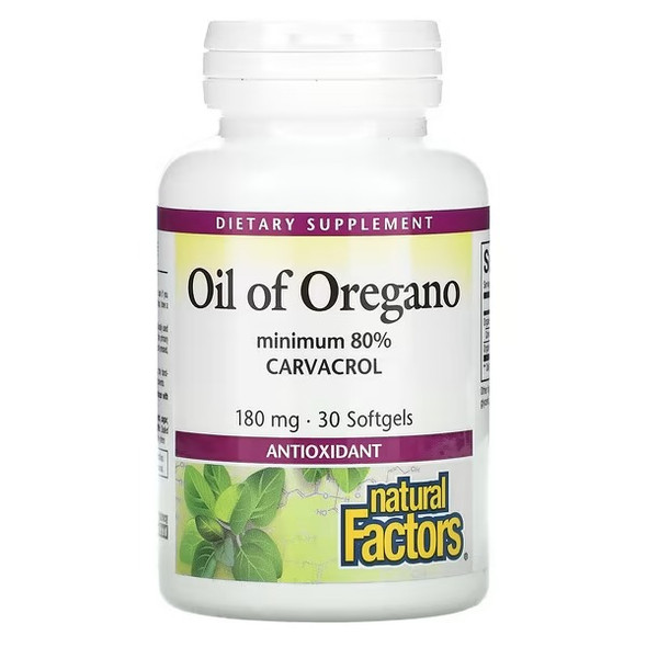 Natural Factors, Oil Of Oregano, 180 mg, 30 Softgels