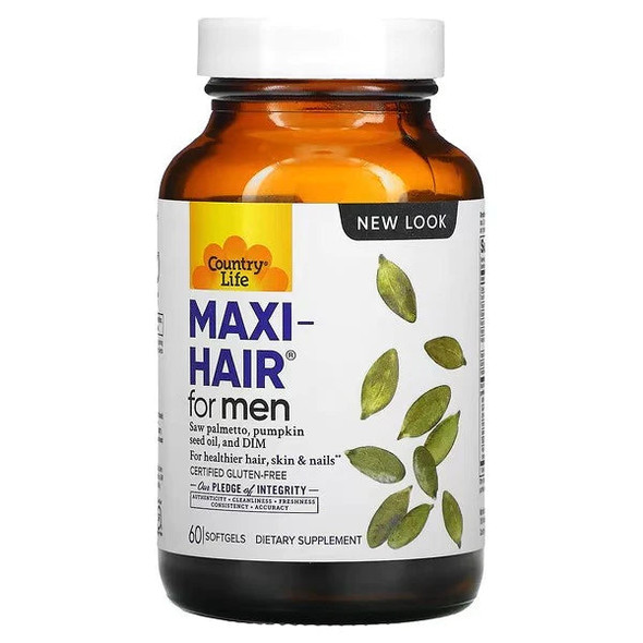 Country Life, Maxi-Hair for Men, 60 Softgels Country Life, Maxi-Hair for Men, 60 Softgels
