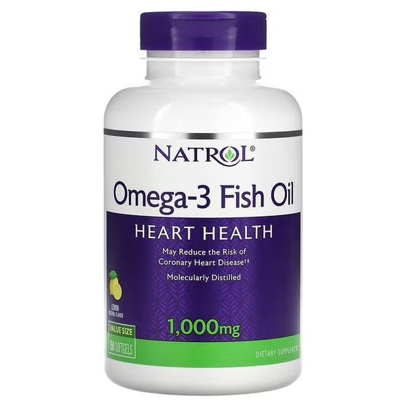 Natrol, Omega-3 Fish Oil, Lemon, 1,000 mg, 150 Softgels Natrol, Omega-3 Fish Oil, Lemon, 1,000 mg, 150 Softgels