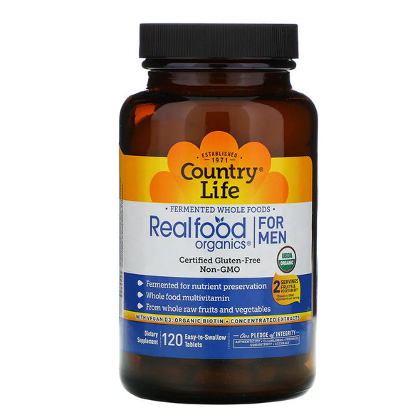 Country Life, Realfood Organics, Men's Daily Nutrition, 120 Tablets