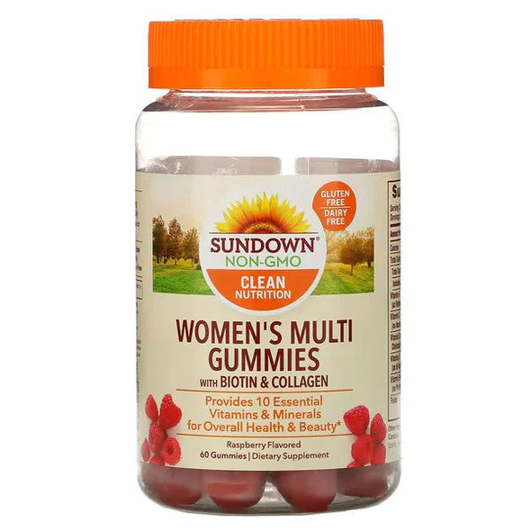 Sundown Naturals, Women's Multivitamin Gummies with Biotin, Raspberry Flavored, 60 Gummies Sundown Naturals, Women's Multivitamin Gummies with Biotin, Raspberry Flavored, 60 Gummies