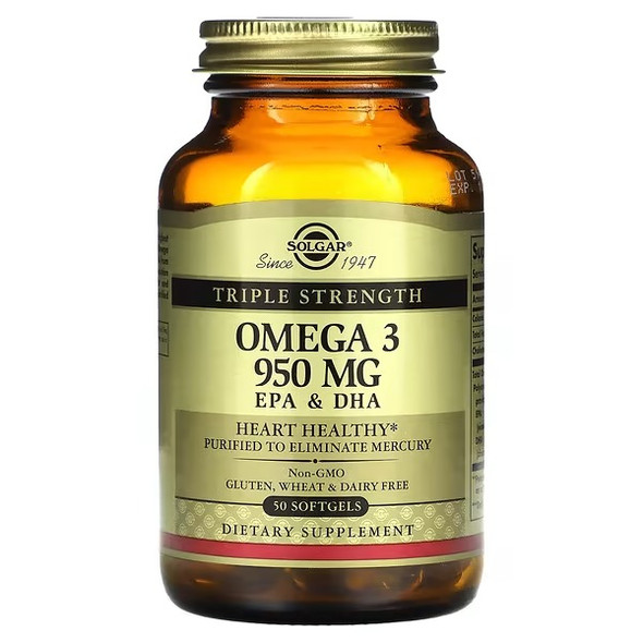 Solgar, Omega-3, EPA & DHA, Triple Strength, 950 mg 50 Softgels