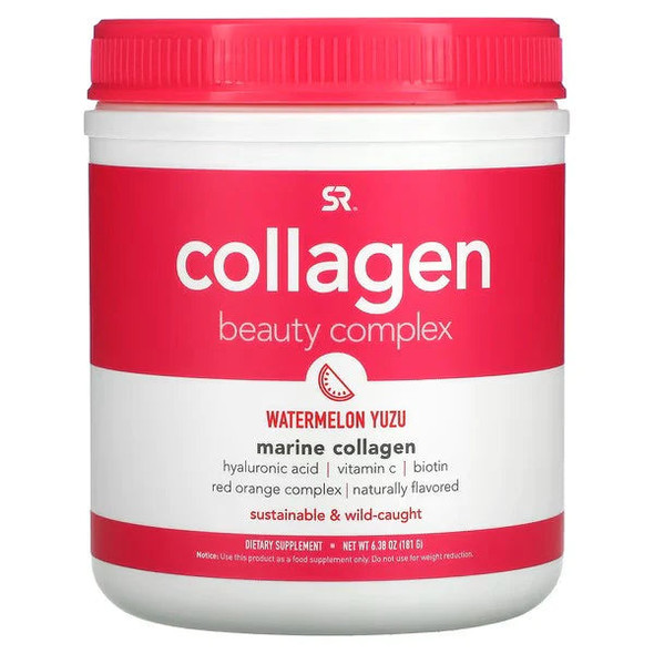 Sports Research, Collagen Beauty Complex, Marine Collagen, Watermelon Yuzu, 6.38 oz (181 g)