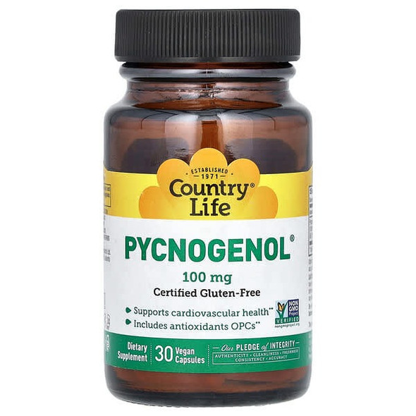 Country Life, Pycnogenol, 100 mg, 30 Vegan Capsules Country Life, Pycnogenol, 100 mg, 30 Vegan Capsules