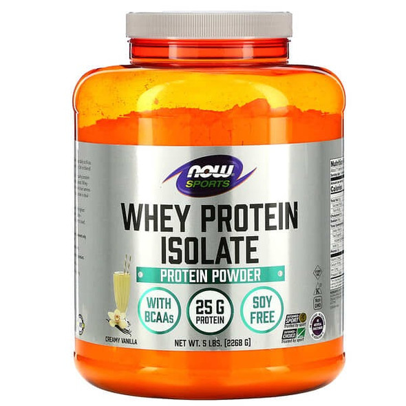 NOW Foods, Sports, Whey Protein Isolate, Creamy Vanilla, 5 lbs. (2268 g)