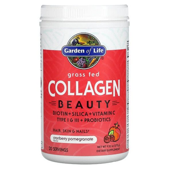 Garden of Life, Grass Fed Collagen Beauty, Cranberry Pomegranate, 9.52 oz (270 g) Garden of Life, Grass Fed Collagen Beauty, Cranberry Pomegranate, 9.52 oz (270 g)