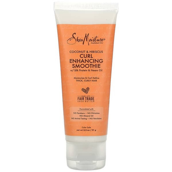 SheaMoisture, Curl Enhancing Smoothie with Silk Protein & Neem Oil, Coconut & Hibiscus, 3.2 oz (91 g)