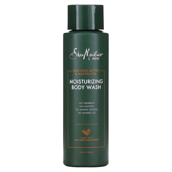 SheaMoisture, Men, Moisturizing Body Wash, Raw Shea Butter & Mafura Oil, 15 fl oz (444 ml)