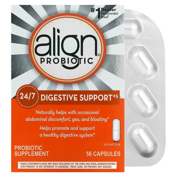 Align Probiotics, 24/7 Digestive Support, Probiotic Supplement, 56 Capsules