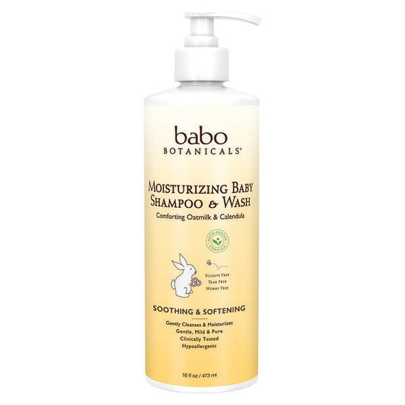 Babo Botanicals, Moisturizing Baby, Shampoo & Wash, Oatmilk Calendula, 16 fl oz (473 ml)