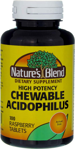 Nature's Blend Acidophilus Chewable Raspberry Flavor - 100 Tablets Nature's Blend Acidophilus Chewable Raspberry Flavor - 100 Tablets