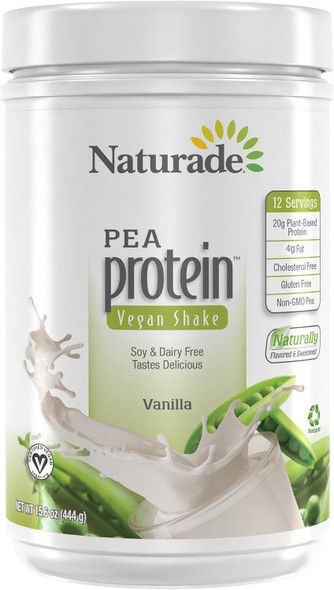 Naturade Pea Protein Vanilla, Plant Based Protein 15.6 Oz, pea protein powder