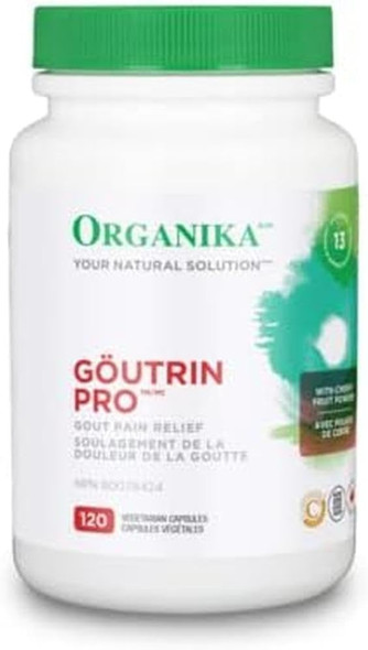 Organika Goutrin Pro- Gout Relief Supplement with added Curcumin to fight inflammation - 120vcaps