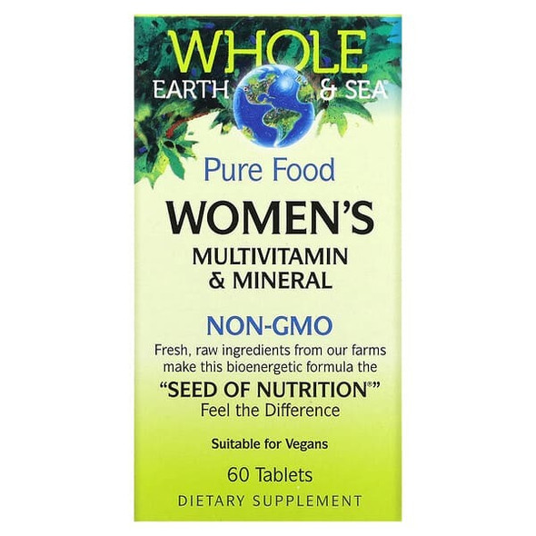 Natural Factors, Whole Earth & Sea, Women's Multivitamin & Mineral, 60 Tablets Natural Factors, Whole Earth & Sea, Women's Multivitamin & Mineral, 60 Tablets