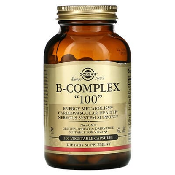 Solgar B Complex, "100", 100 Vegetable Capsules