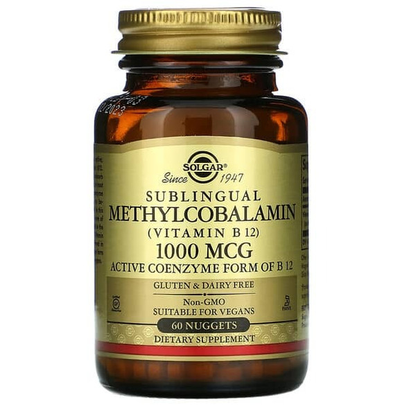 Solgar, Sublingual Methylcobalamin (Vitamin B12), 1,000 mcg, 60 Nuggets Solgar, Sublingual Methylcobalamin (Vitamin B12), 1,000 mcg, 60 Nuggets