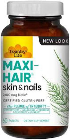 Country Life Maxi Hair 60 Tablets Maxi Hair Skin and Nails
