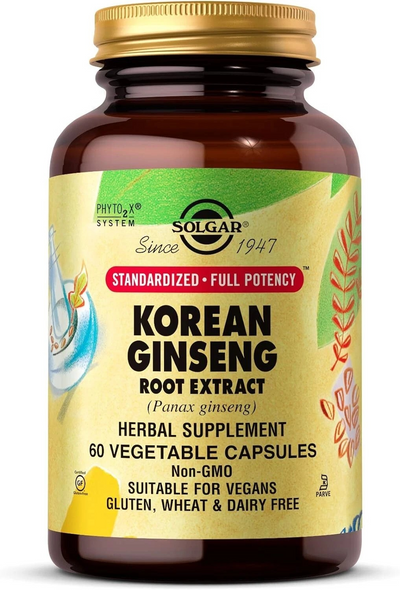 Solgar, Korean Ginseng Root Extract, 60 Vegetable Capsules