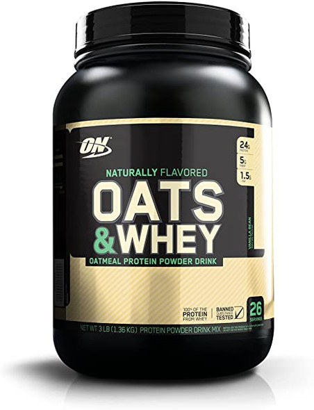 Optimum Nutrition Oats and Whey Protein Powder, Naturally Flavored Vanilla Bean, 3 Pound