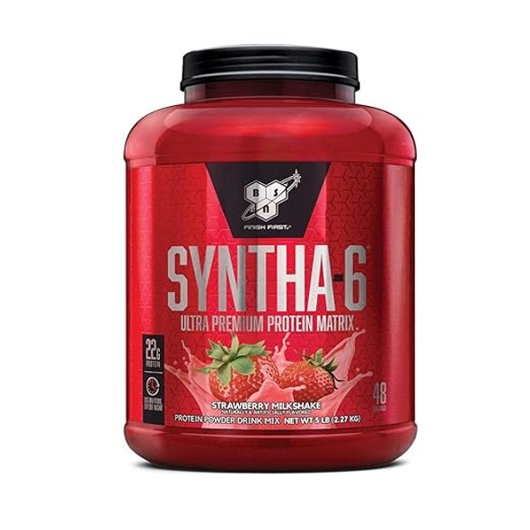syntha 6 protein, Ultra Premium Protein Matrix, Strawberry Milkshake, 5 lbs