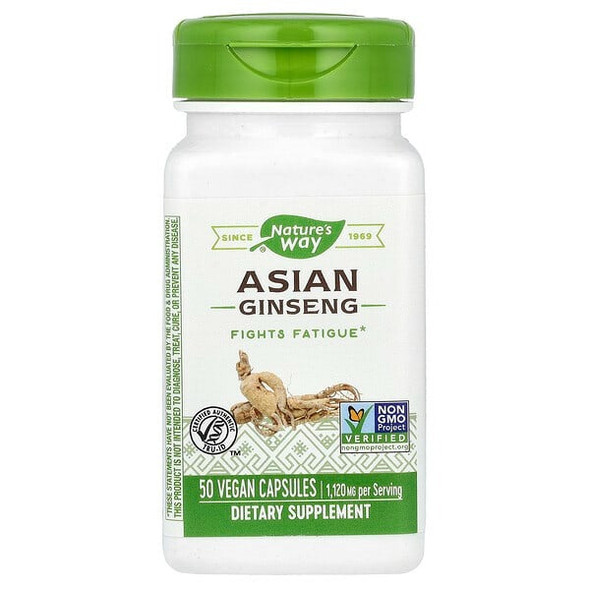 Nature's Way, Asian Ginseng, 1,120 mg, 50 Vegan Capsules (560 mg per Capsule)
