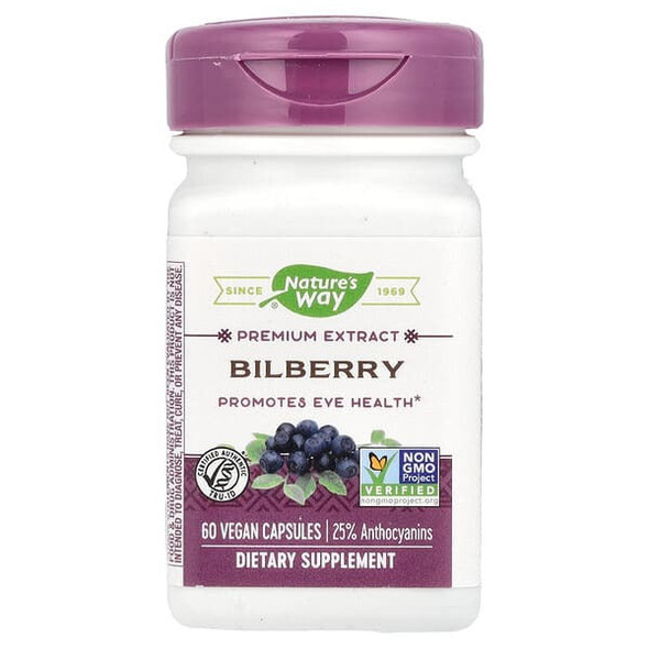 Nature's Way, Bilberry, Premium Extract, 60 Vegan Capsules