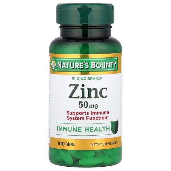 Nature's Bounty, Zinc, 50 mg, 100 Tablets Nature's Bounty, Zinc, 50 mg, 100 Tablets