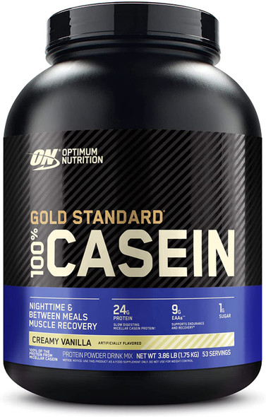 ON, Optimum Nutrition Creamy Vanilla, Casein Protein 100% Gold Standard  3.86 lbs
