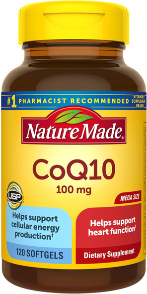 Nature Made CoQ10 100mg, Dietary Supplement for Heart Health Support, 120 Softgels, 120 Day Supply Nature Made CoQ10 100mg, Dietary Supplement for Heart Health Support, 120 Softgels, 120 Day Supply