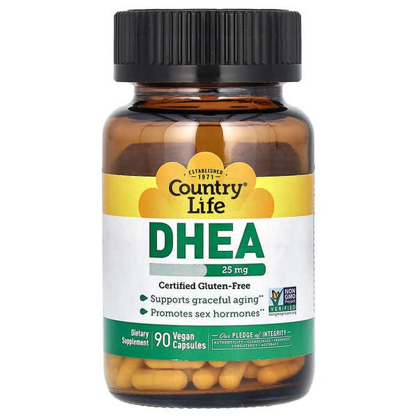 dhea 25mg, Country Life, DHEA, 25 mg, 90 Vegan Capsules