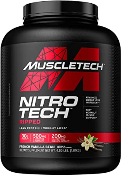 French Vanilla Bean Ripped, 4 lbs.,  Muscletech, Nitro Tech Ripped