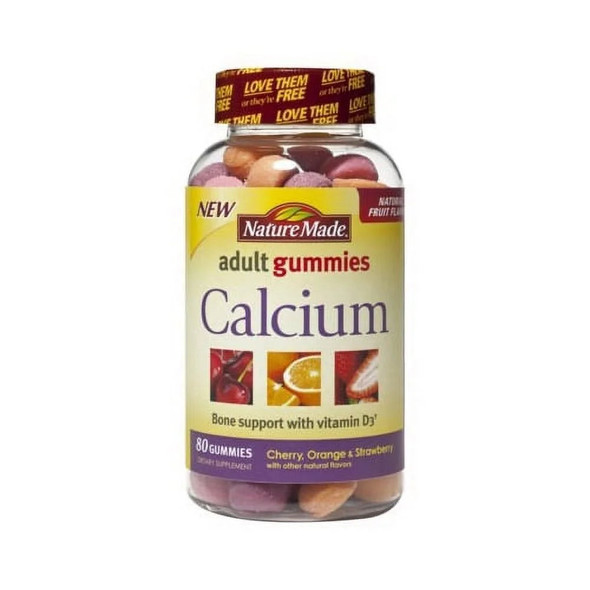 Nature Made Calcium Adult Gummies Supports Bone With Vitamin D3, Cherry, Orange, Strawberry - 80 Ea