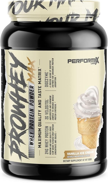 ProWhey Max Whey Protein Powder | Maximum Quality and Taste | 24g Protein with Added Digestive Enzymes | Delicious Flavors (Vanilla Ice Cream, 2 Pounds)
