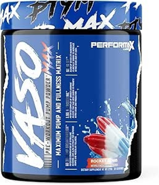 Performax Labs Vaso Max Pre Workout Pump Powder Rocket Bomb 20 Servings
