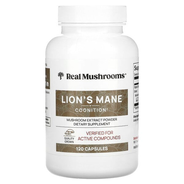 lions mane mushroom extract, Lion's Mane Mushroom Extract Powder, 120 Capsules, Real Mushrooms