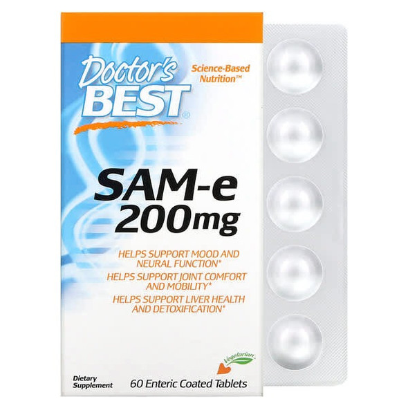 Doctor's Best, SAMe (Disulfate Tosylate), 200 mg, 60 Enteric Coated Tablets