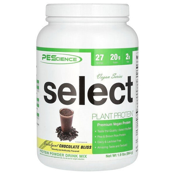 PEScience, Vegan Series, Select Plant Protein, Indulgent Chocolate Bliss, 1.9 lbs (864 g)