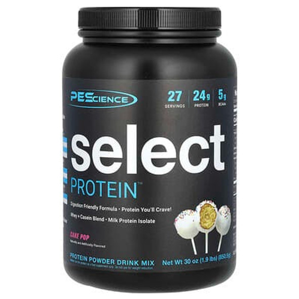PEScience, Select Protein Powder Drink Mix, Cake Pop, 1.9 lbs (850.5 g)