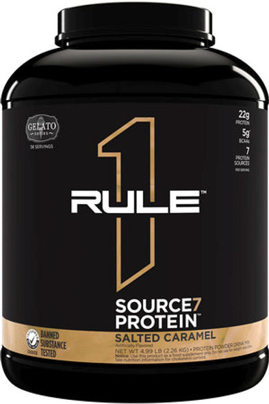 Rule 1 Source7 Multi-Source Protein Blend Salted Caramel Gelato - 4.99 Lb 58 Servings