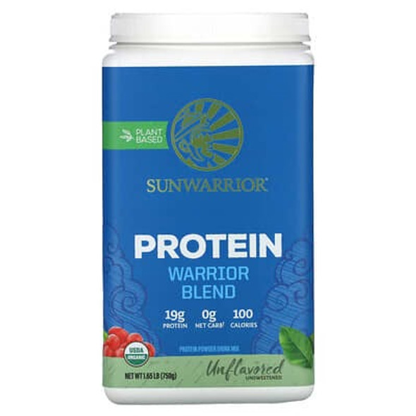 Sunwarrior, Warrior Blend, Protein, Unflavored, 1.65 lbs (750 g)