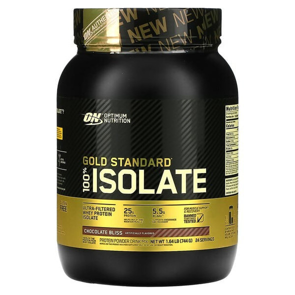 Optimum Nutrition, Gold Standard 100% Isolate, Chocolate Bliss, 1.64 lb (744 g)