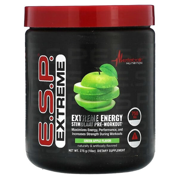 Metabolic Nutrition, E.S.P. Extreme Energy Stimulant Pre-Workout, Green Apple, 10 oz (275 g)